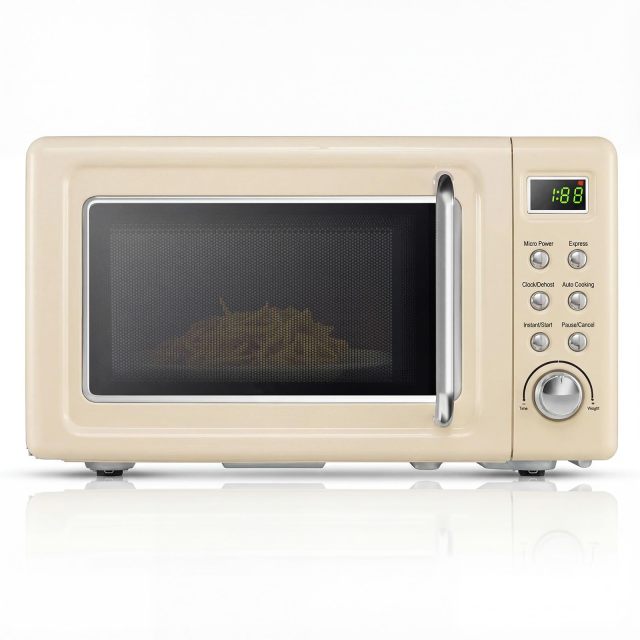 ARLIME 0.7Cu.ft 700W Countertop Microwave with 5 Micro Power Defrost & Auto Cooking Function, LED Display