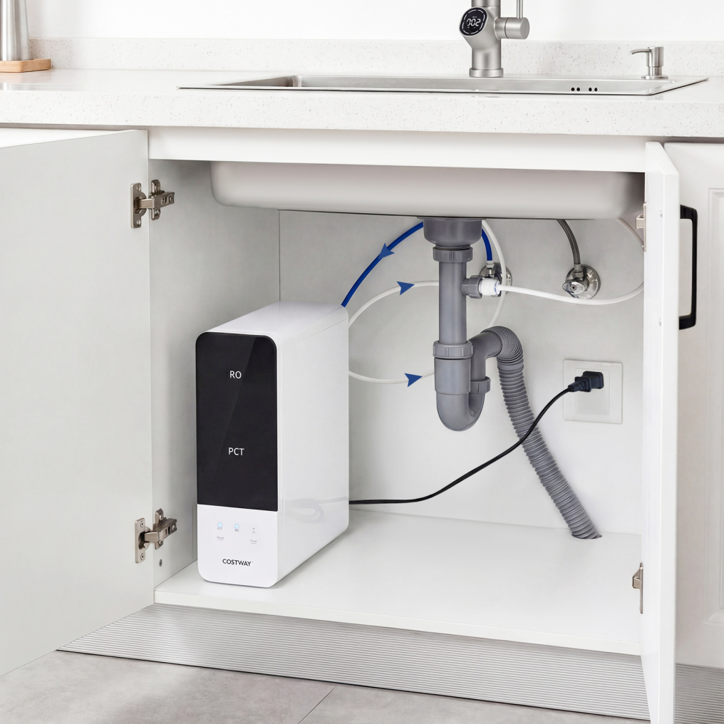 AW-RB05 Alkaline PH+ Reverse Osmosis Water Filter 600 GPD Tankless Under-Sink RO System-Black