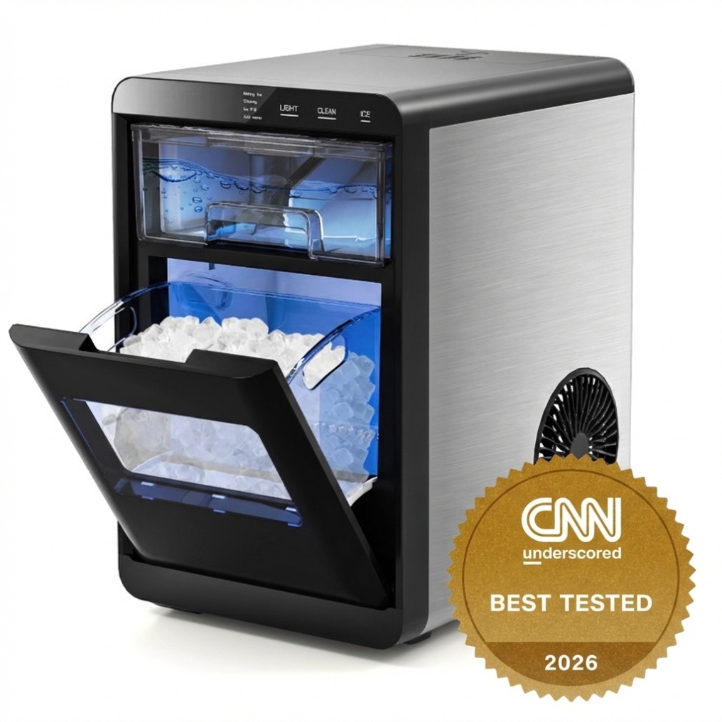 Nugget Ice Maker Countertop with Soft Chewable Pellet-Black