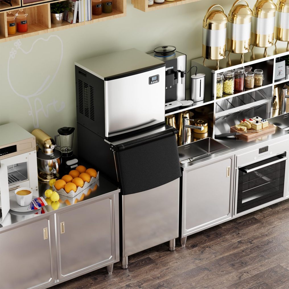 ARLIME Split Commercial Ice Machine, 353LBS/24H Full-Automatic Vertical Industrial Modular Maker with 198 LBS Large Storage Bin