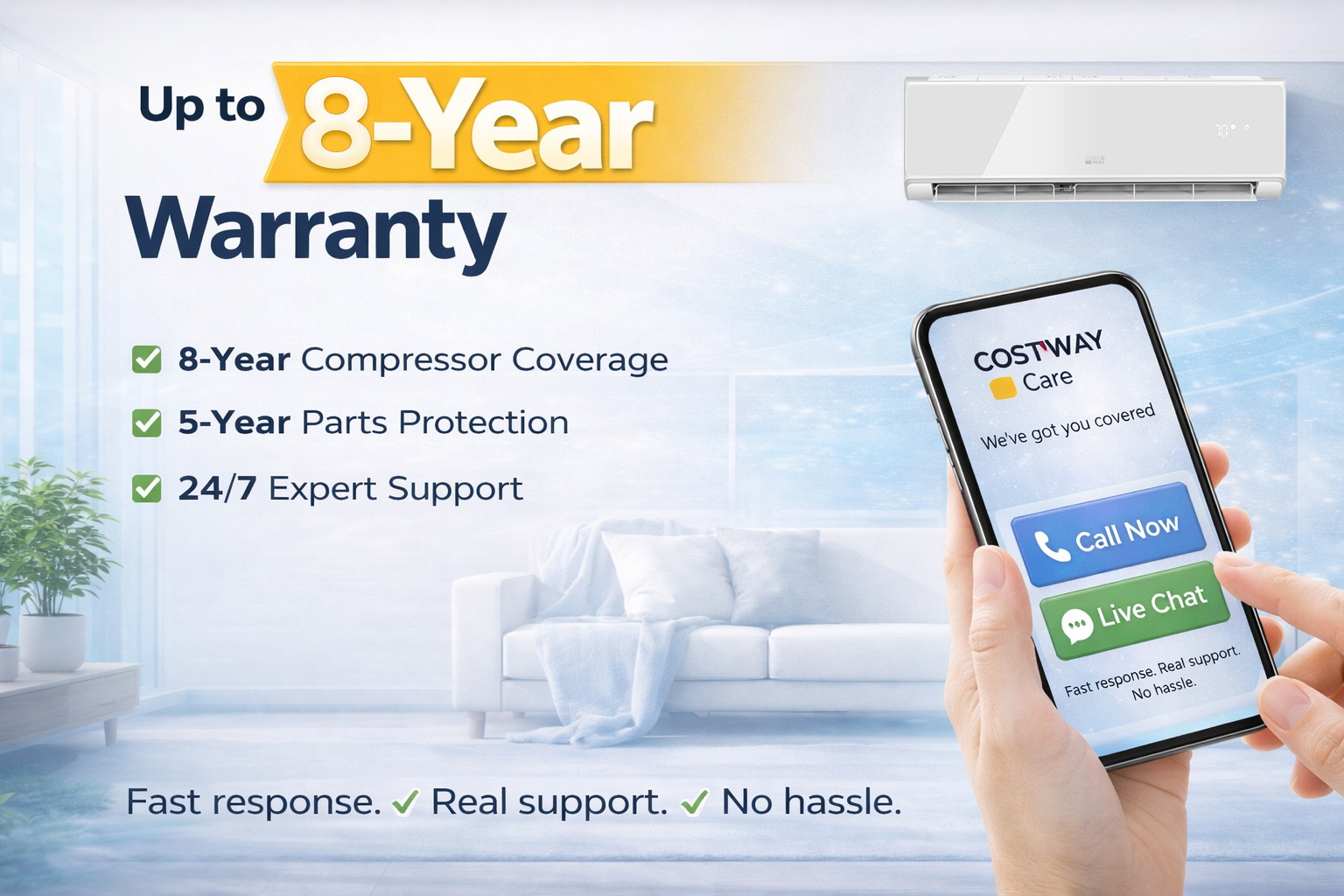 Energy Star Certified 24000 BTU 21 SEER2 208-230V Mini Split Air Conditioner and Heater White Wifi Enabled