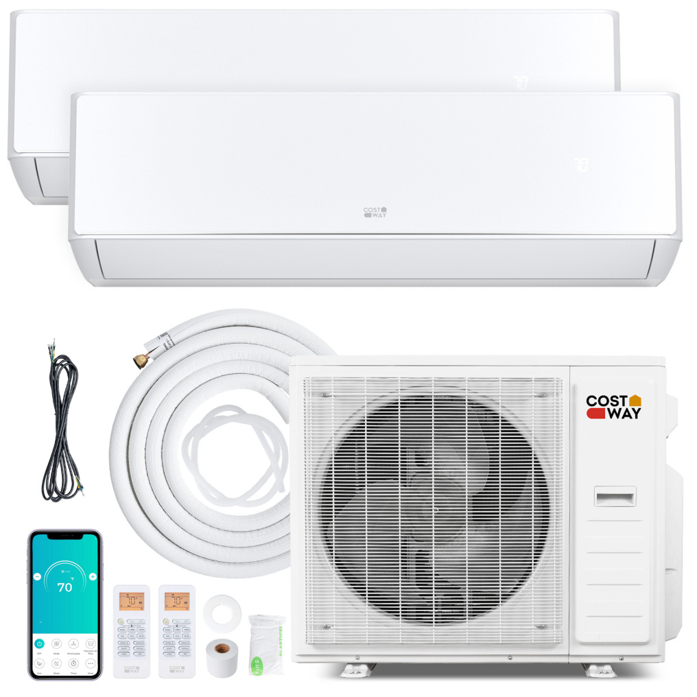 X-Pro 35000 BTU 2 Zone 22.5 SEER2 Mini Split AC with Heat Pump-12K + 12K