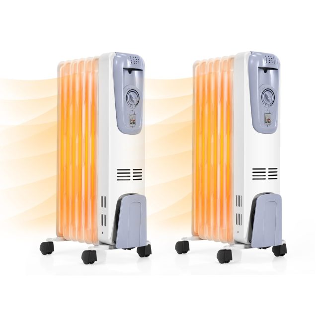ARLIME Oil Filled Radiator Heater, 1500W Portable Space Heater with Adjustable Thermostat, 3 Heat Setting