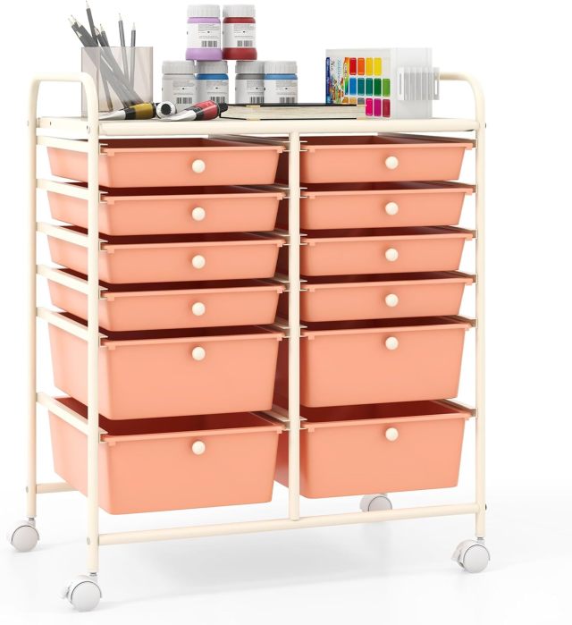 ARLIME 12-Drawer Rolling Storage Cart, 12 Drawer Organizer Trolley