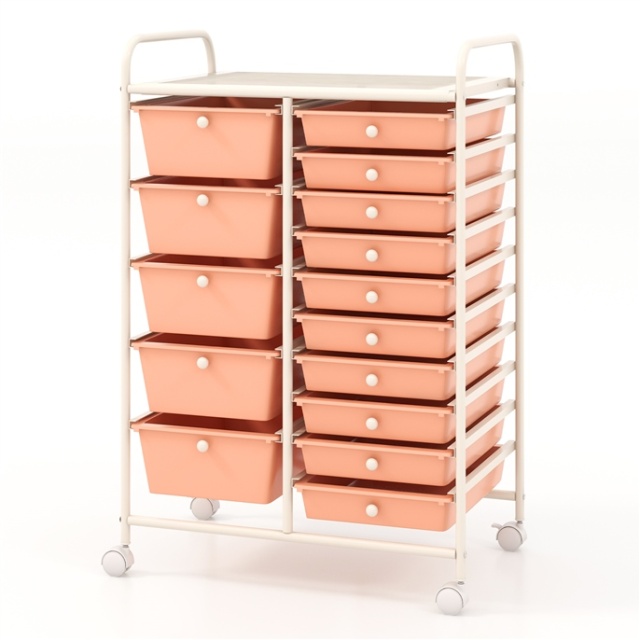 ARLIME 15-Drawer Storage Cart, 15 Drawer Trolley, Rolling Organizer Cart