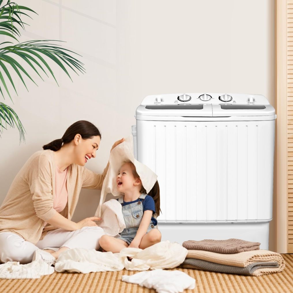 ARLIME Portable Washing Machine, 20lbs Mini Twin Tub Washing Machine