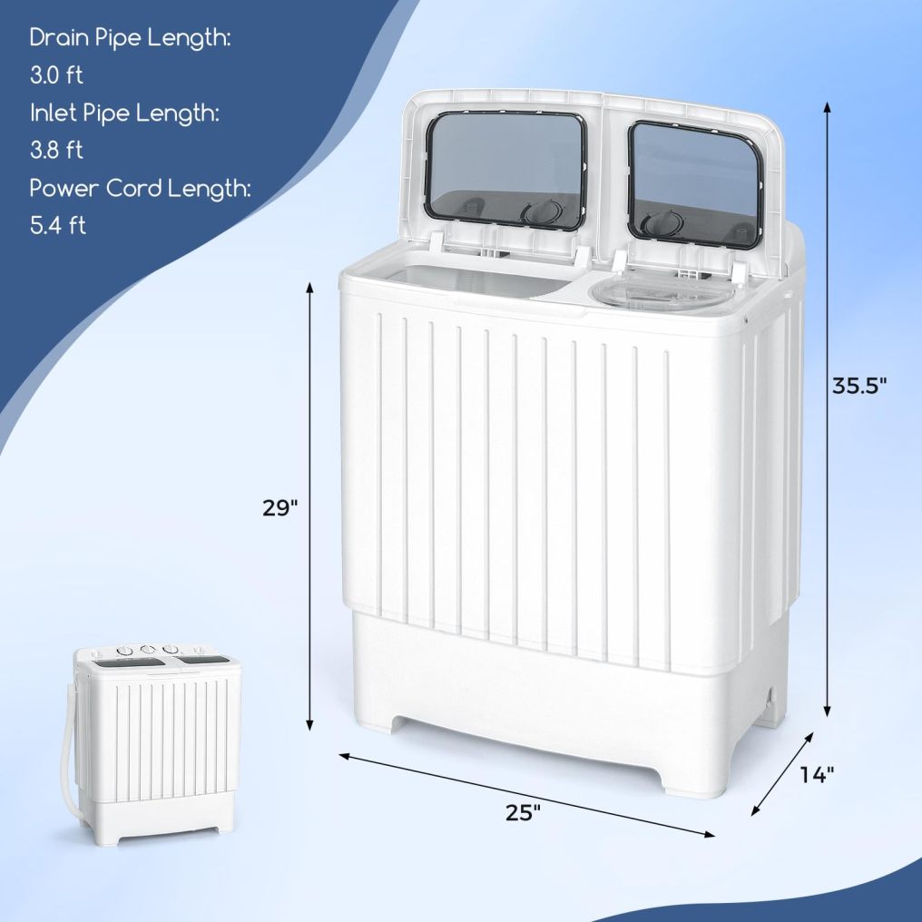 ARLIME Portable Washing Machine, 20lbs Mini Twin Tub Washing Machine