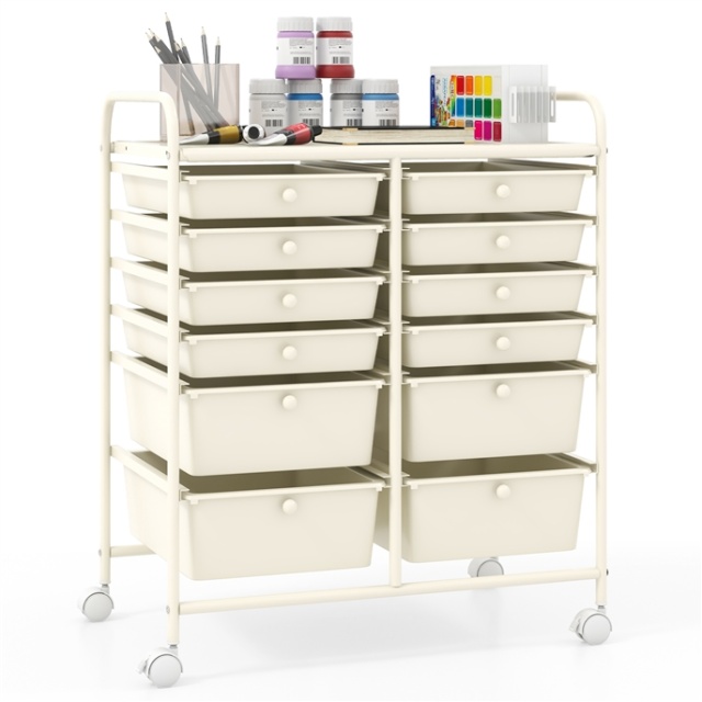 ARLIME 12-Drawer Rolling Storage Cart, 12 Drawer Organizer Trolley