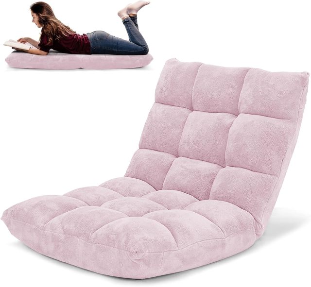 ARLIME 14-Position Floor Sofa, Folding Gaming Sofa Chair, Angle Adjustable Sleeper Bed, Couch Recliner