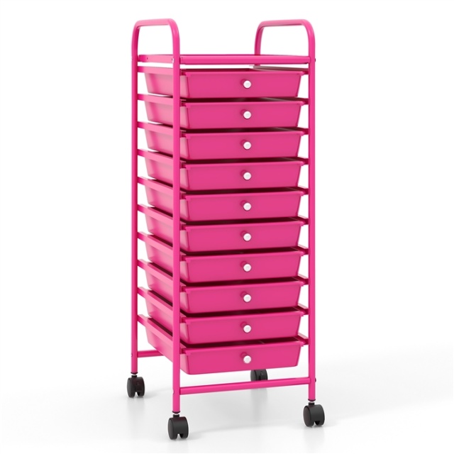 ARLIME 10-Drawer Storage Cart, 10 Drawer Trolley, Rolling Organizer Cart