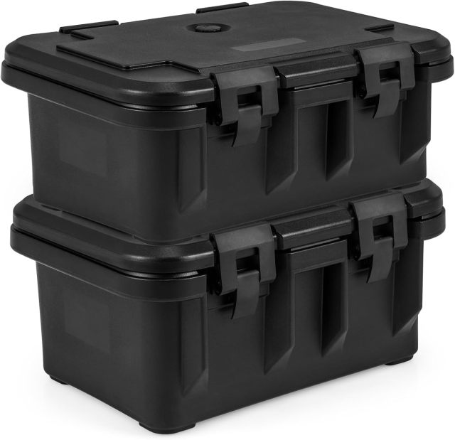 31 QT Insulated Food Pan Container with 3 Transparent One-Third Pans with Lids