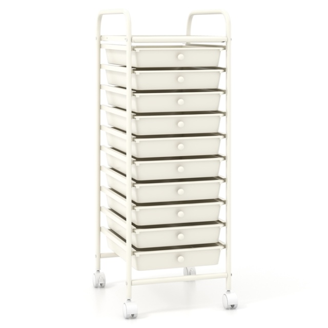 ARLIME 10-Drawer Storage Cart, 10 Drawer Trolley, Rolling Organizer Cart