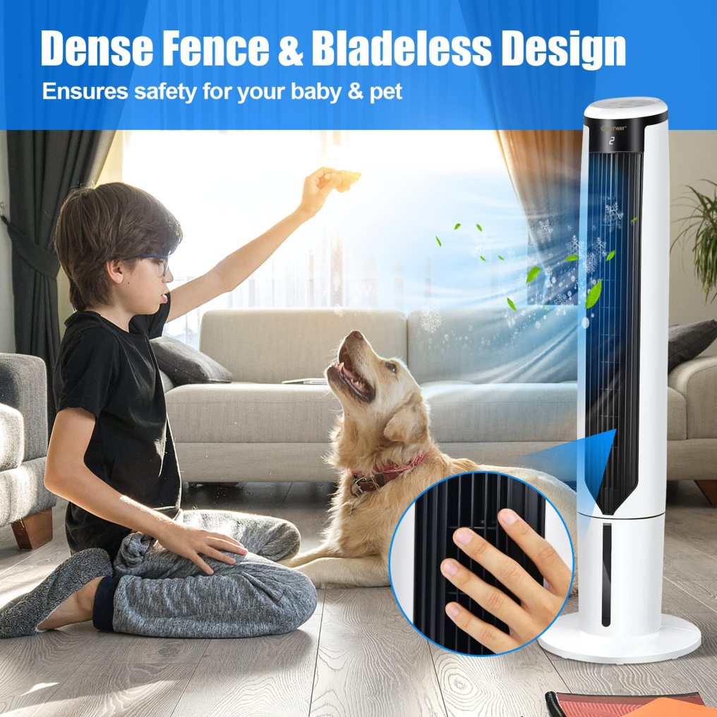 ARLIME Portable Air Conditioner, Evaporative Tower Cooling Fan with Remote