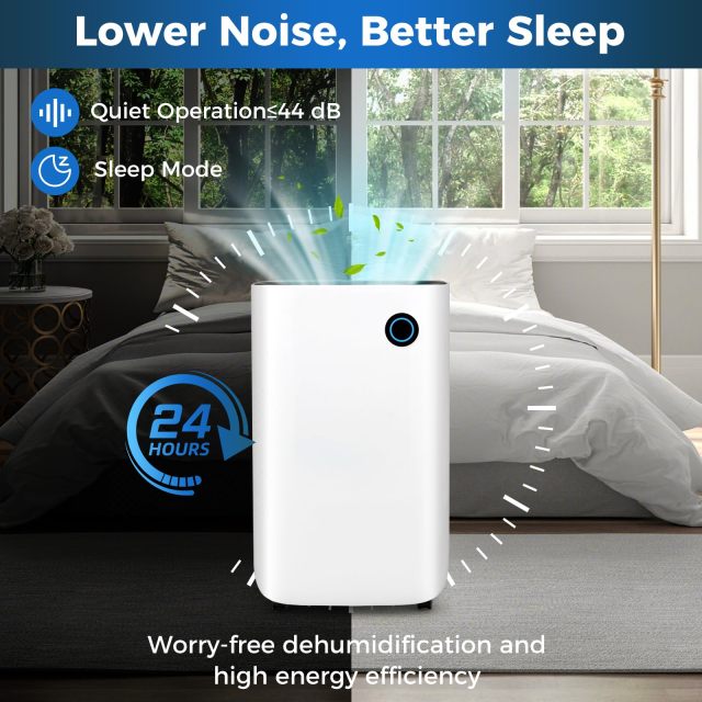 ARLIME 73 Pint Dehumidifier for Basement, 4500 Sq. Ft Home Dehumidifier with 5 Modes, 3-Color Indicator Light, 1.7 Gallon Water Tank