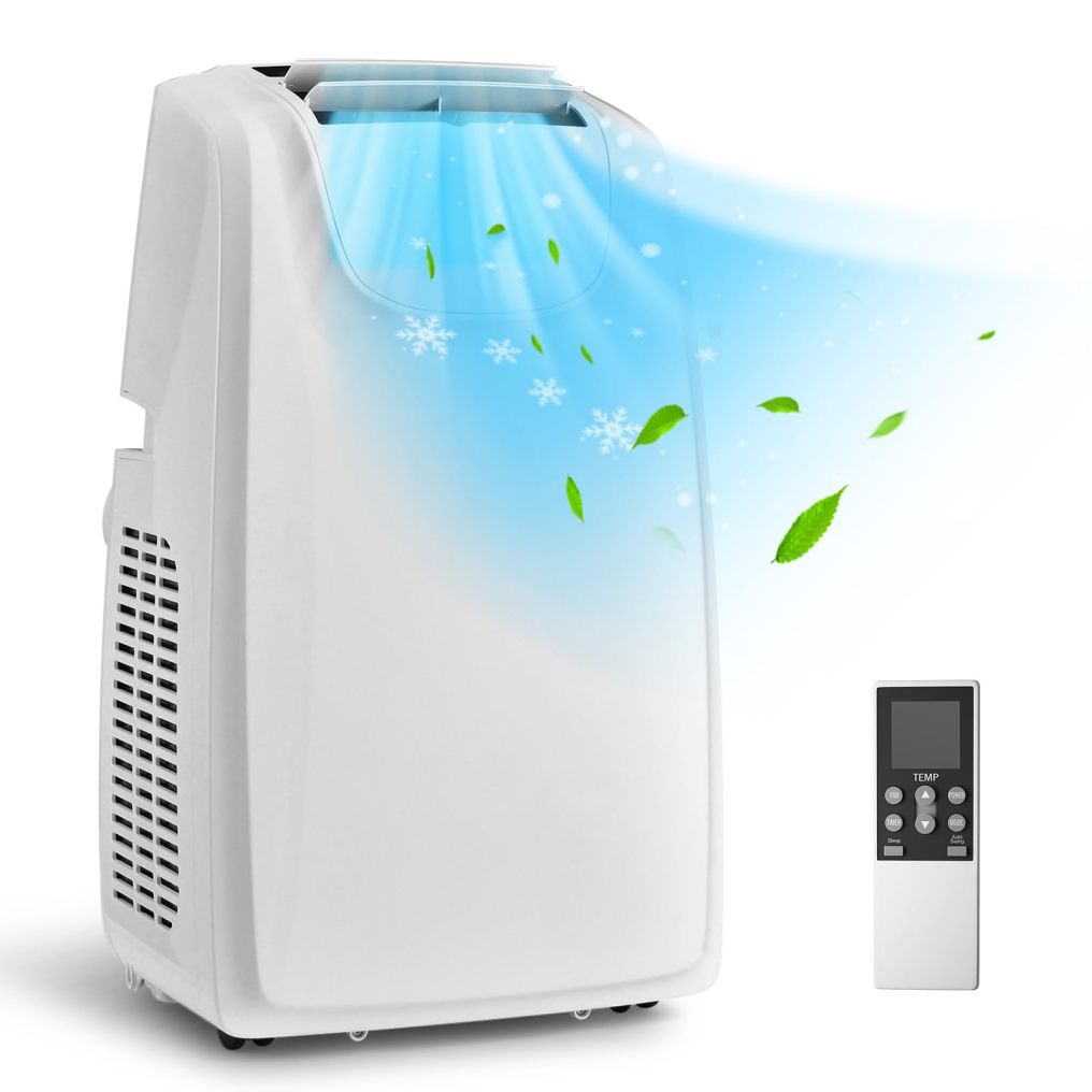 ARLIME 11,500 BTU Portable Air Conditioner with Remote Control, Dehumidifier, Fan, Sleep Mode, 24H Timer & Window Installation Kit