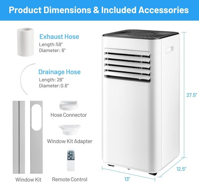 ARLIME Portable Air Conditioner 10000BTU( SACC 7000 BTU ), Evaporative Air Cooler, Dehumidifier, Cooling for Room Spaces up to 350 Sq.Ft