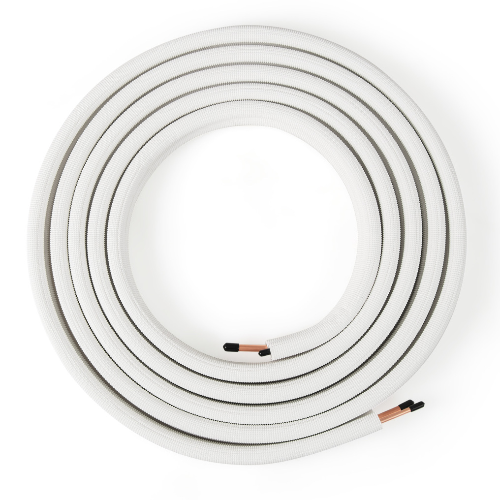 25 Feet Mini Split Line Set with 1/4 Inch and 3/8 Inch O.D. Copper Pipes Tubing