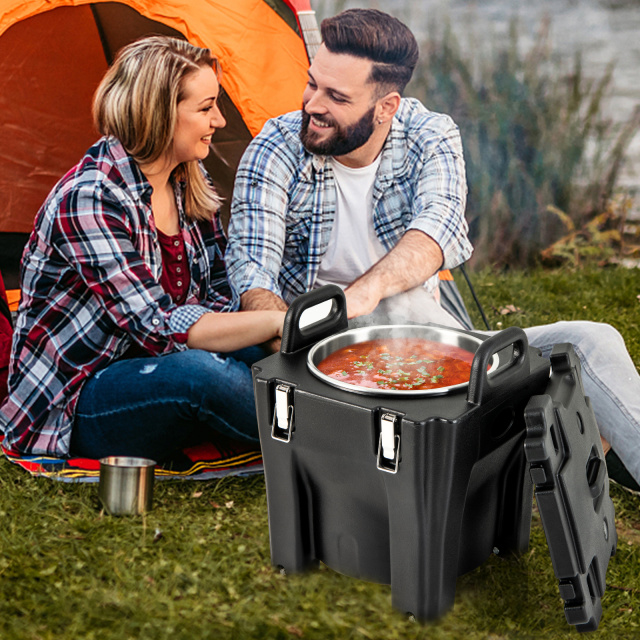 32 QT Portable Insulated Food Carrier with Stainless Steel Barrel for Catering Camping