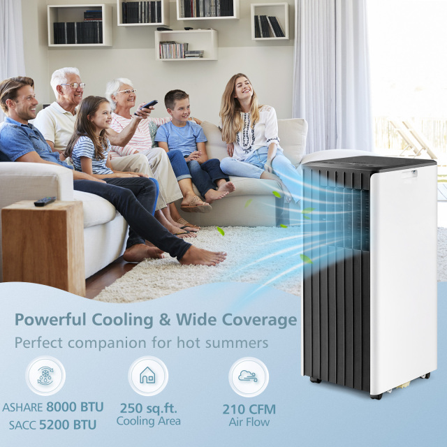 8000 BTU Portable Air Conditioner with Cool Humidifier