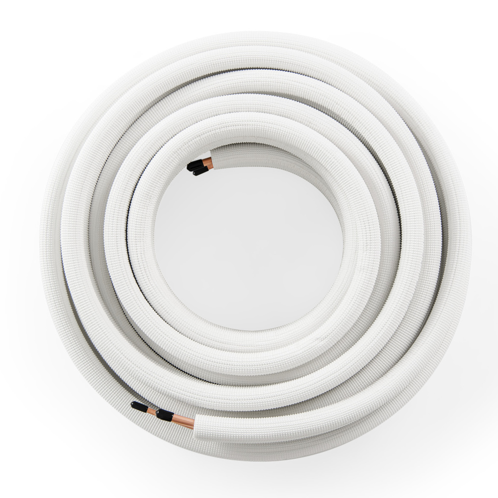 50 Feet Mini Split Line Set with 1/4 Inch and 3/8 Inch O.D. Copper Pipes Tubing