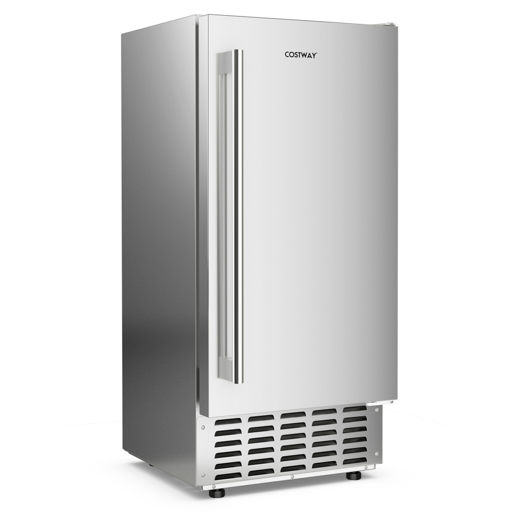 Under Counter Nugget Ice Maker with Self-Cleaning and 24H Timer-Silver