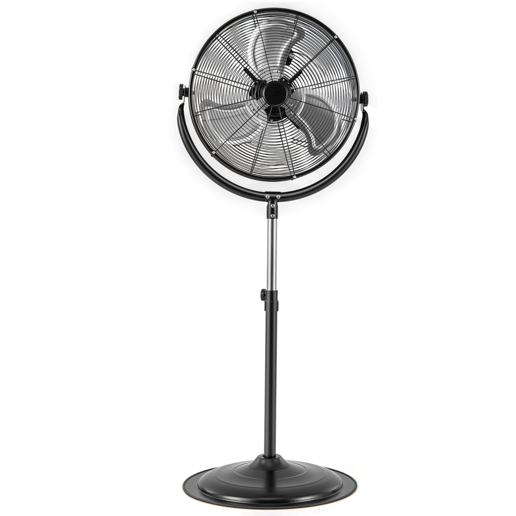 20 Inches High Velocity Pedestal Fan with 3 Speeds and Adjustable Height-Black