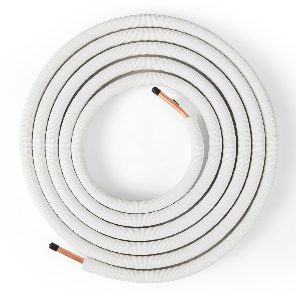 25 Feet Mini Split Line Set with 1/4 Inch and 1/2 Inch O.D. Copper Pipes Tubing