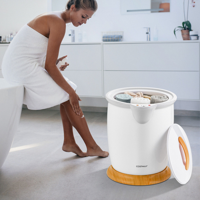 Bathroom Towel Warmer Bucket with Fragrance Holder and Auto Shut