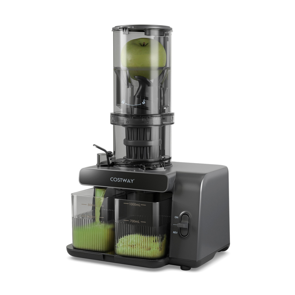 Cold Press Juicer with 5.3 Inches Feed Chute, High Juice Yield and Reverse Function